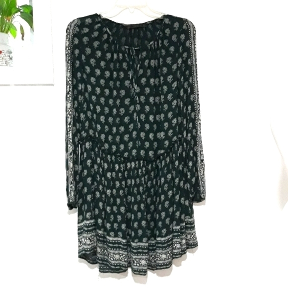 Zara Trafaluc Floral Printed long-sleeve oversized mini dress Size small - Picture 1 of 5